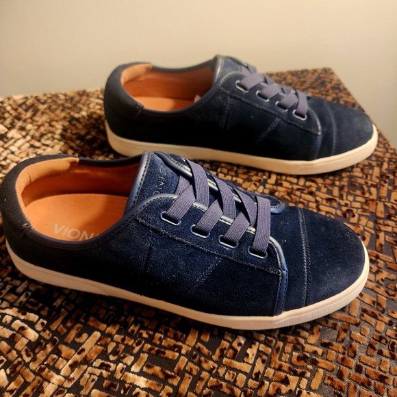 Vionic 'Jean' Suede Slip On Sz8.5 W Navy Blue - Picture 2 of 5